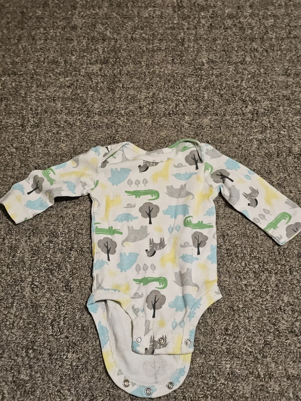 Carter's Yellow Dino & White Dino-Print Baby One-Piece Bodysuits